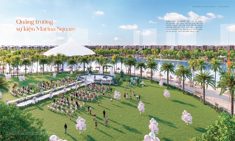 Quảng trường sự kiện Marina Square Vinhomes Ocean Park 3 - The Crown