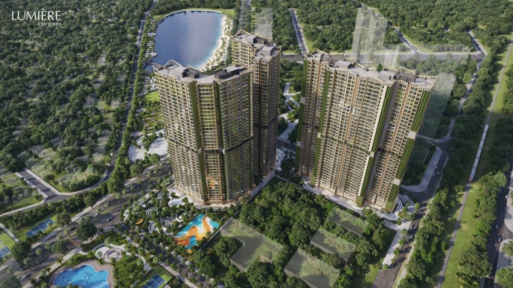 Choáng ngợp với chuỗi tiện ích đẳng cấp tại Lumiere Smart City 13 Phối cảnh tổng thể Lumiere Evergreen